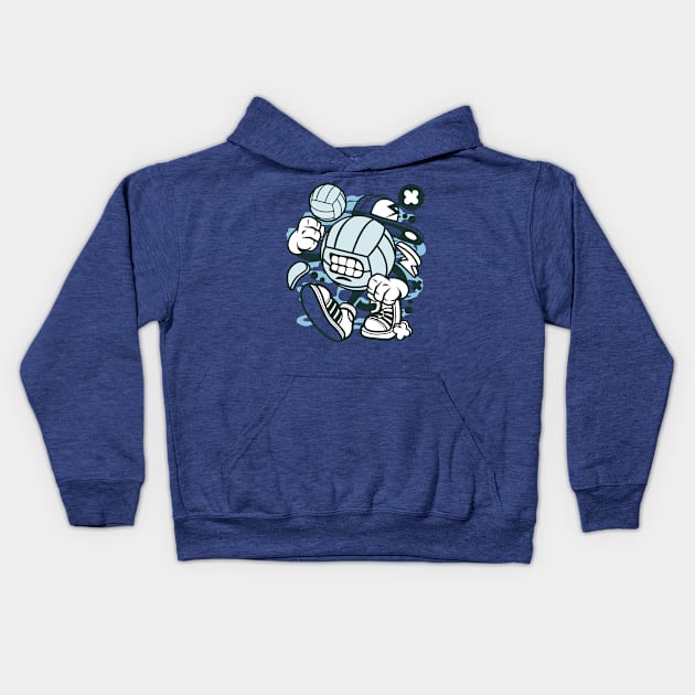 Angry volleyball player Kids Hoodie by Superfunky